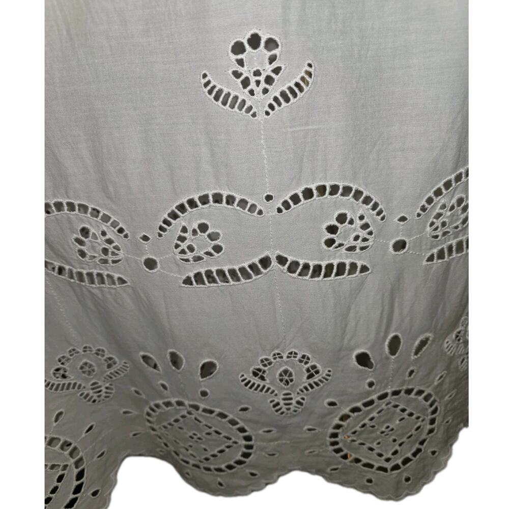 NWT XL White Eyelet Cutout Dress w/Adjustable Spaghetti Straps MSRP $48 - Picture 4 of 12